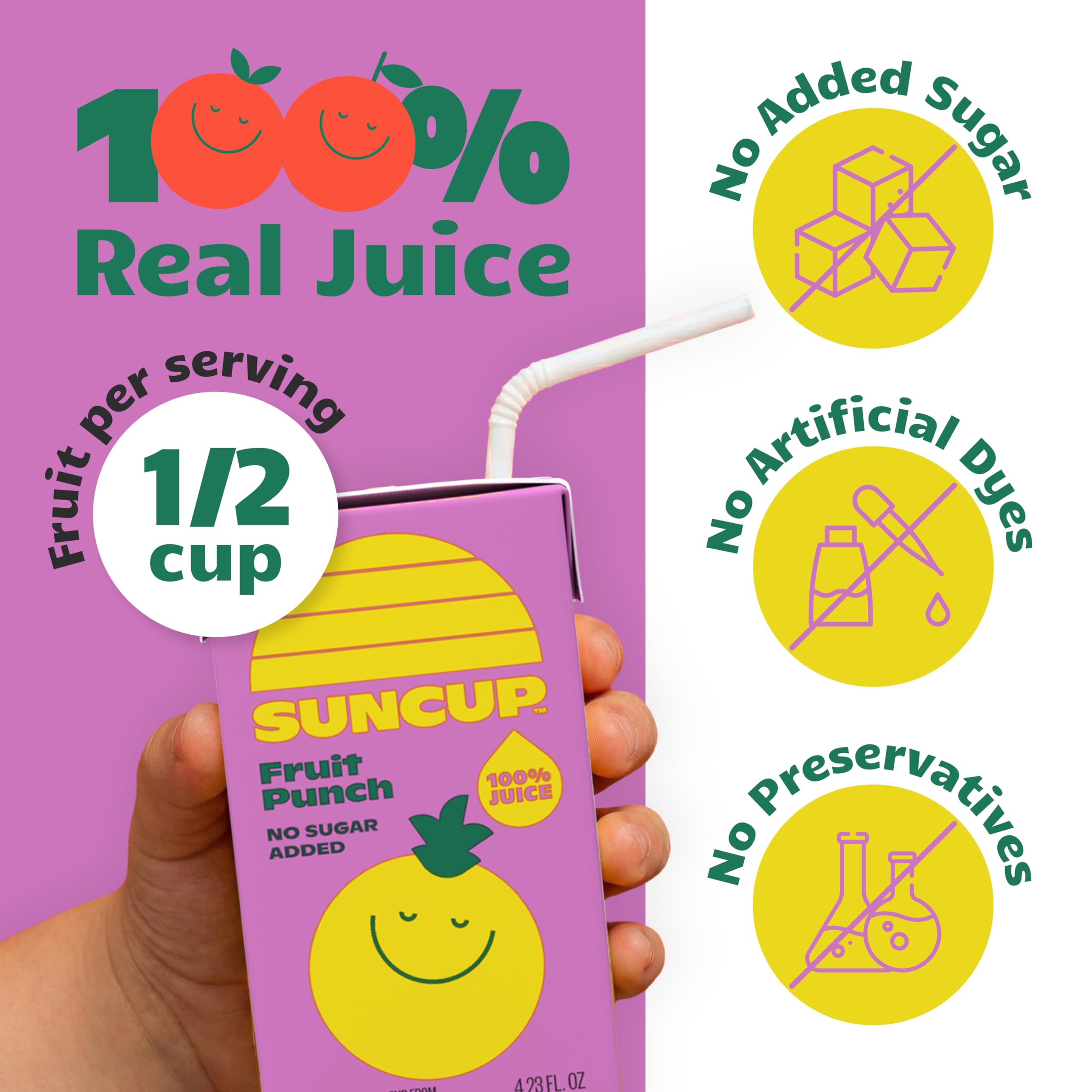 SunCup attached straw detail demonstrating easy-open convenience for kids