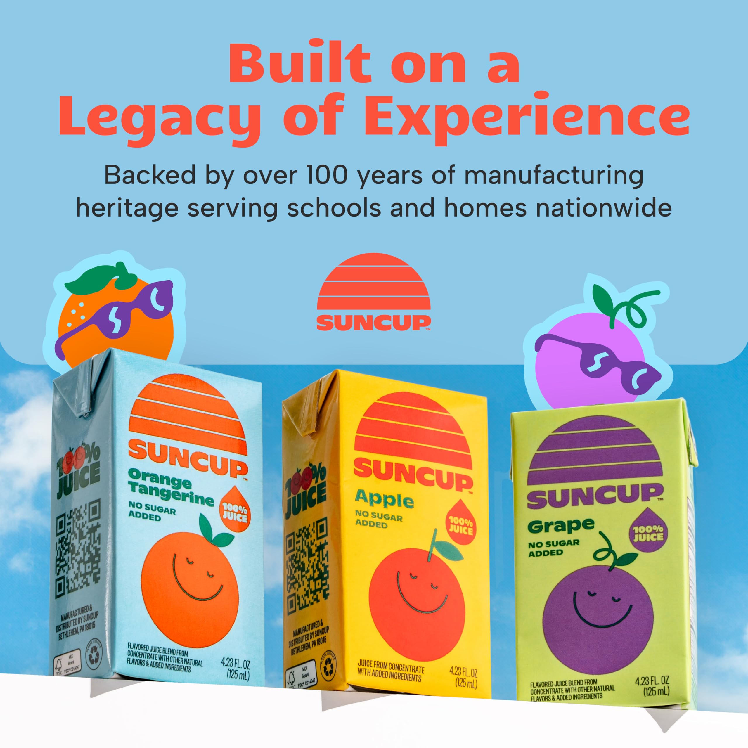 SunCup juice boxes on party table showing bulk convenience for events