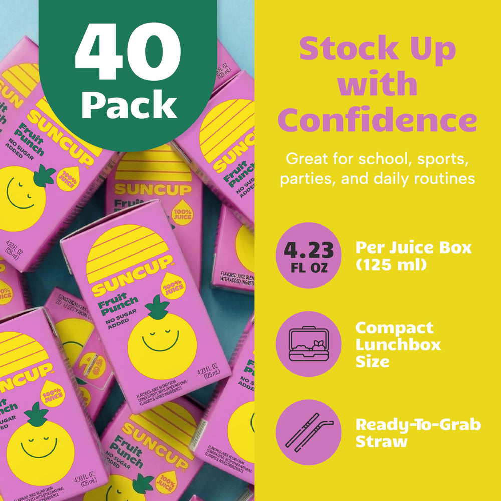 SunCup packaging label showing recyclable materials and sustainable benefit