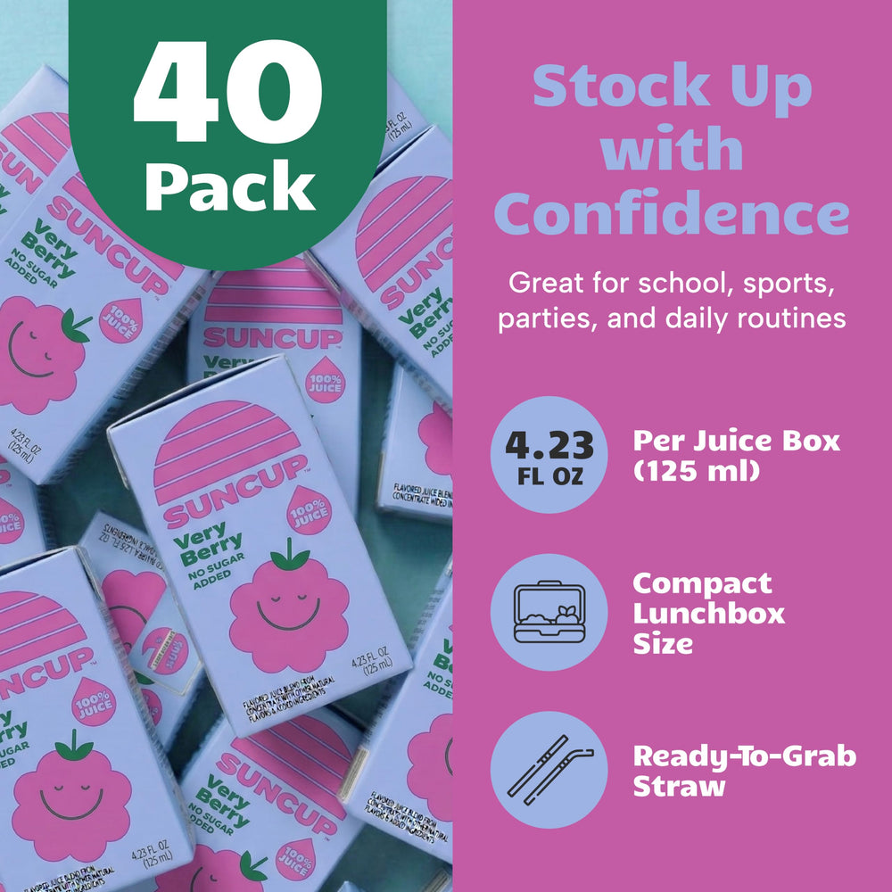 SunCup very berry stacked in a classroom supply setting for bulk use