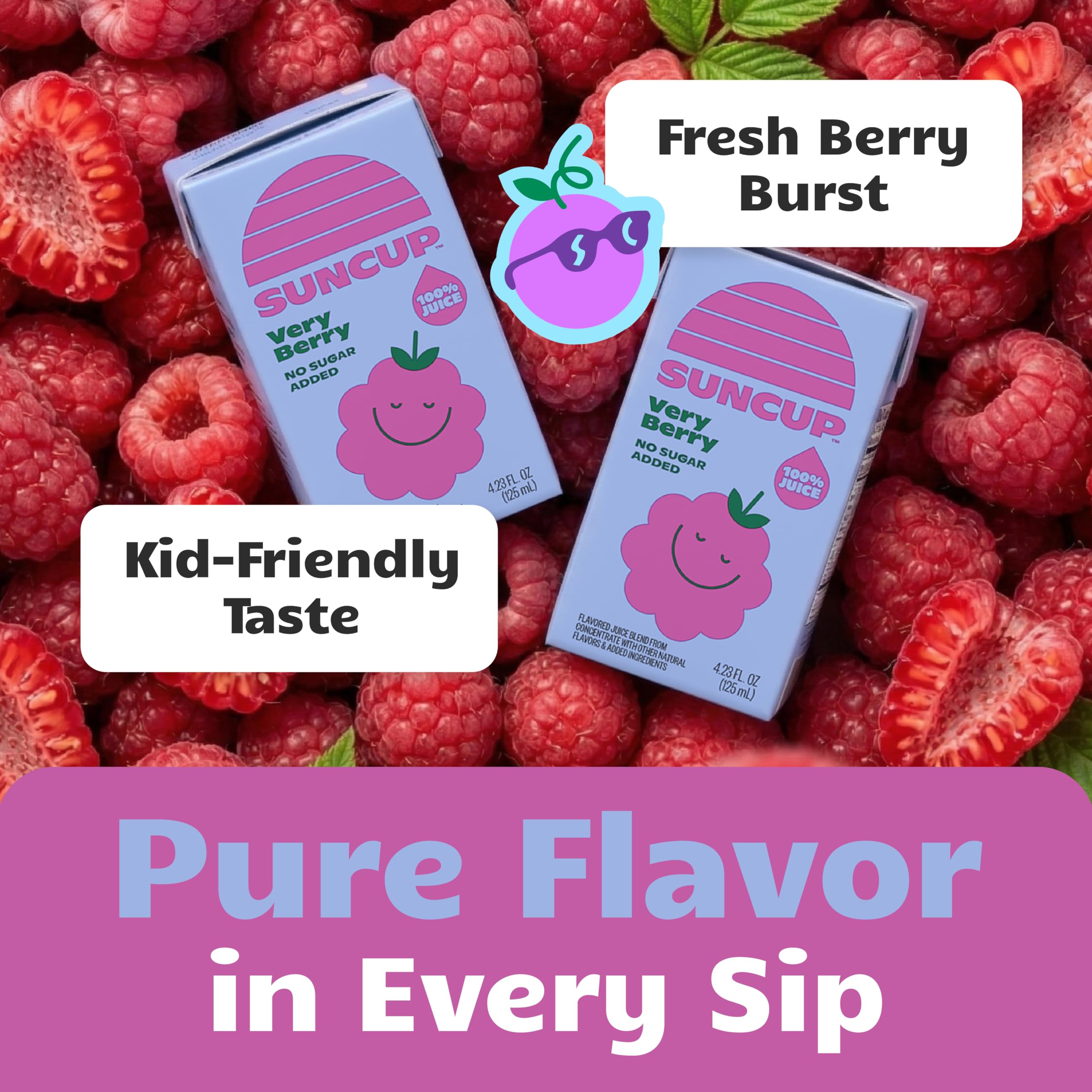 SunCup very berry in a lunchbox demonstrating grab-and-go convenience