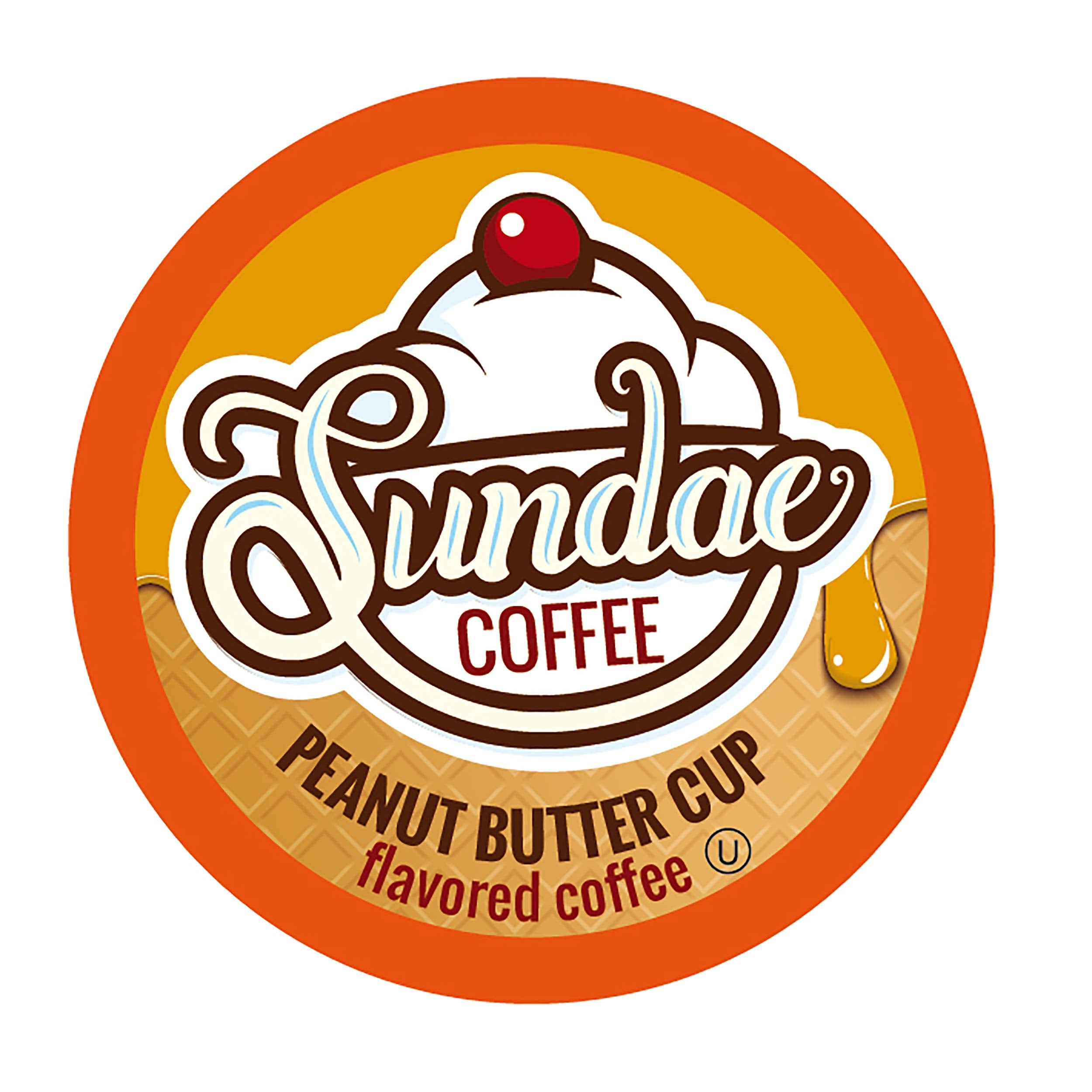 Sundae Coffee front packaging showing Peanut Butter Cup flavor, highlights convenient dessert taste