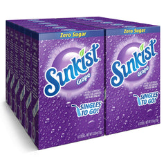 SINGLES TO GO! front packaging showing grape flavor and convenient sticks for travel