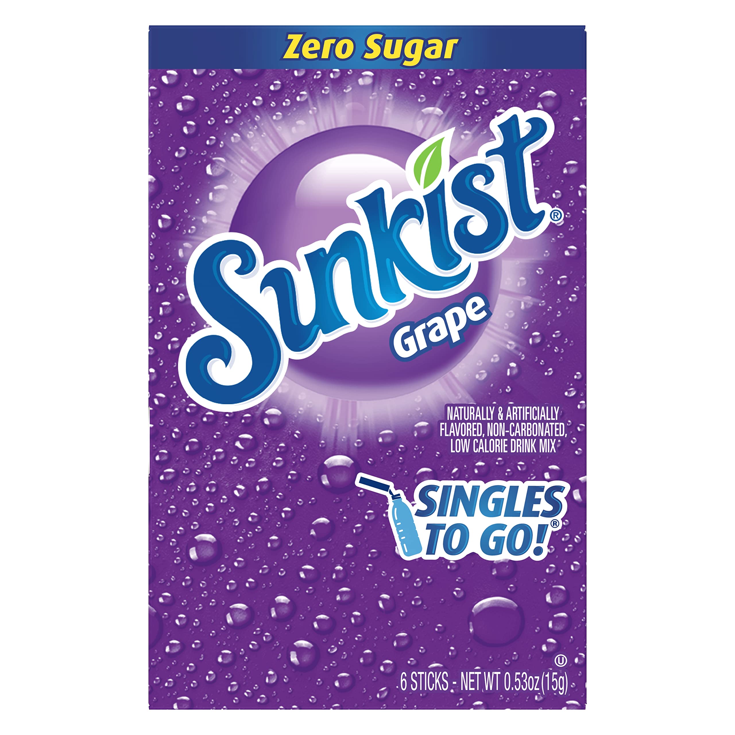 SINGLES TO GO! sunkist grape label and nutrition for ingredient information