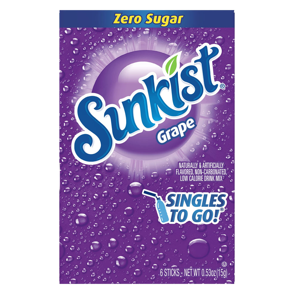 SINGLES TO GO! sunkist grape label and nutrition for ingredient information