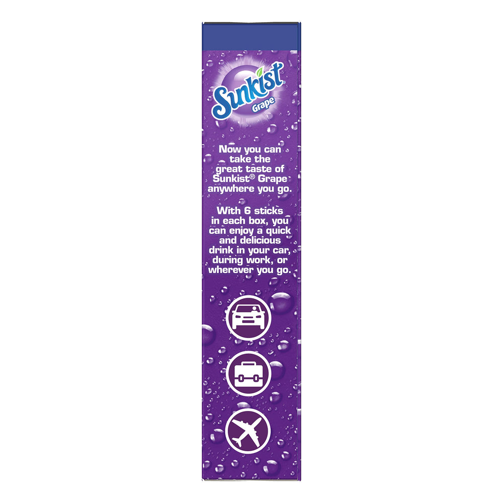 SINGLES TO GO! sunkist grape powder texture showing quick dissolve benefit