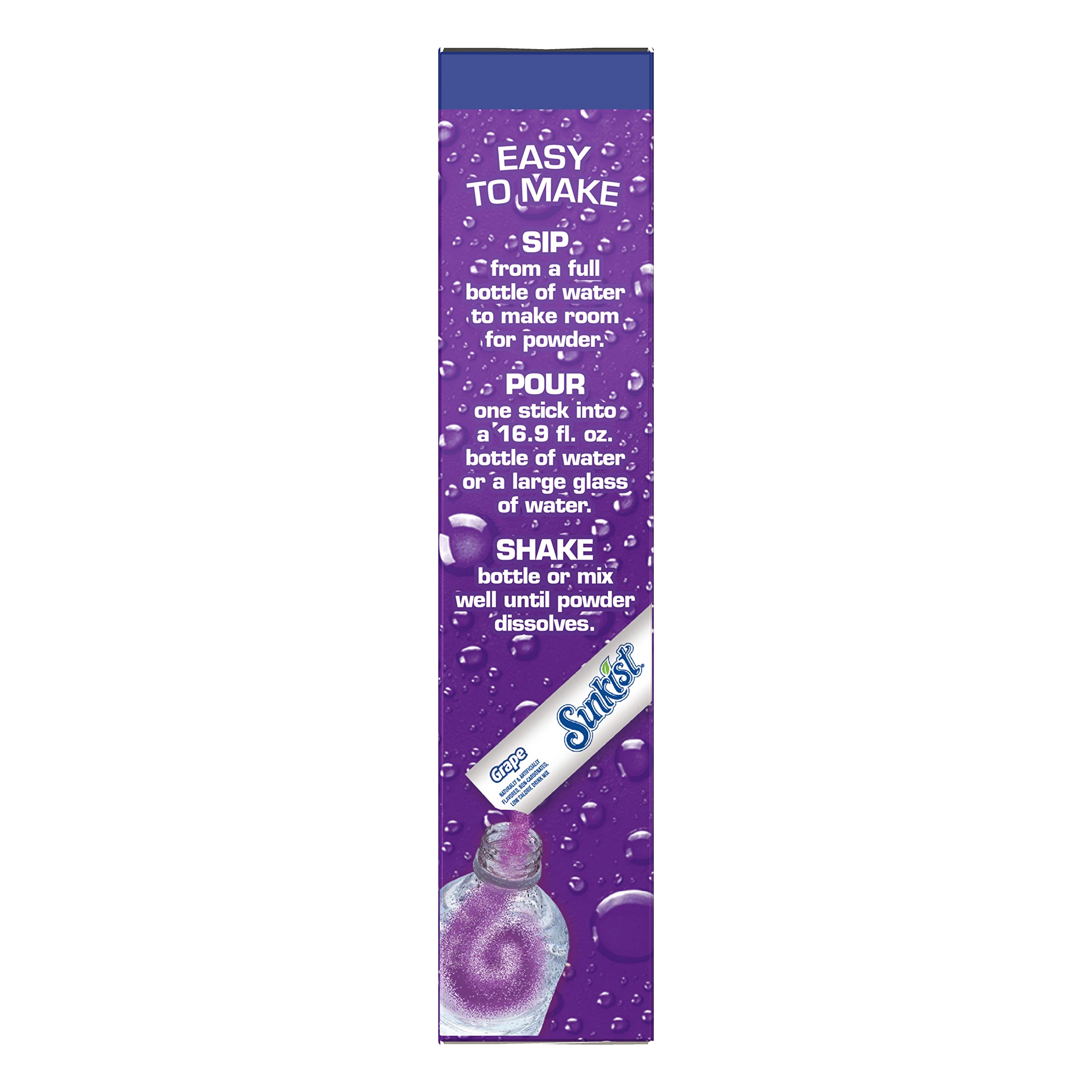 SINGLES TO GO! sunkist grape sticks in backpack pocket showing travel-friendly use