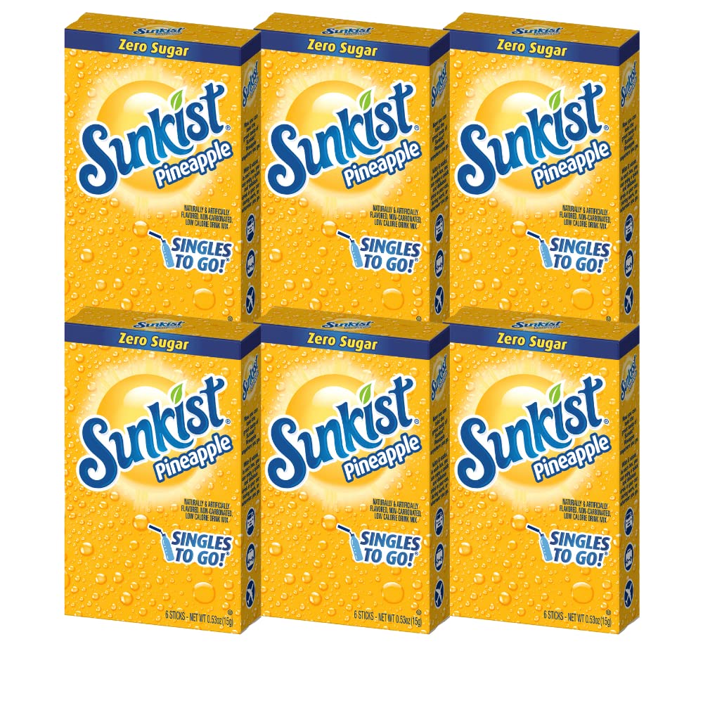 SINGLES TO GO! front packaging showing pineapple flavor and pack count for quick identification