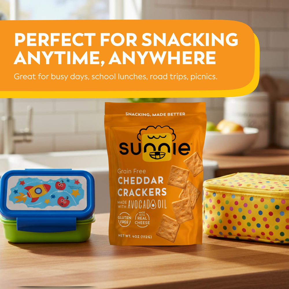 Sunnie ingredients display with cassava flour and avocado oil signaling clean recipe