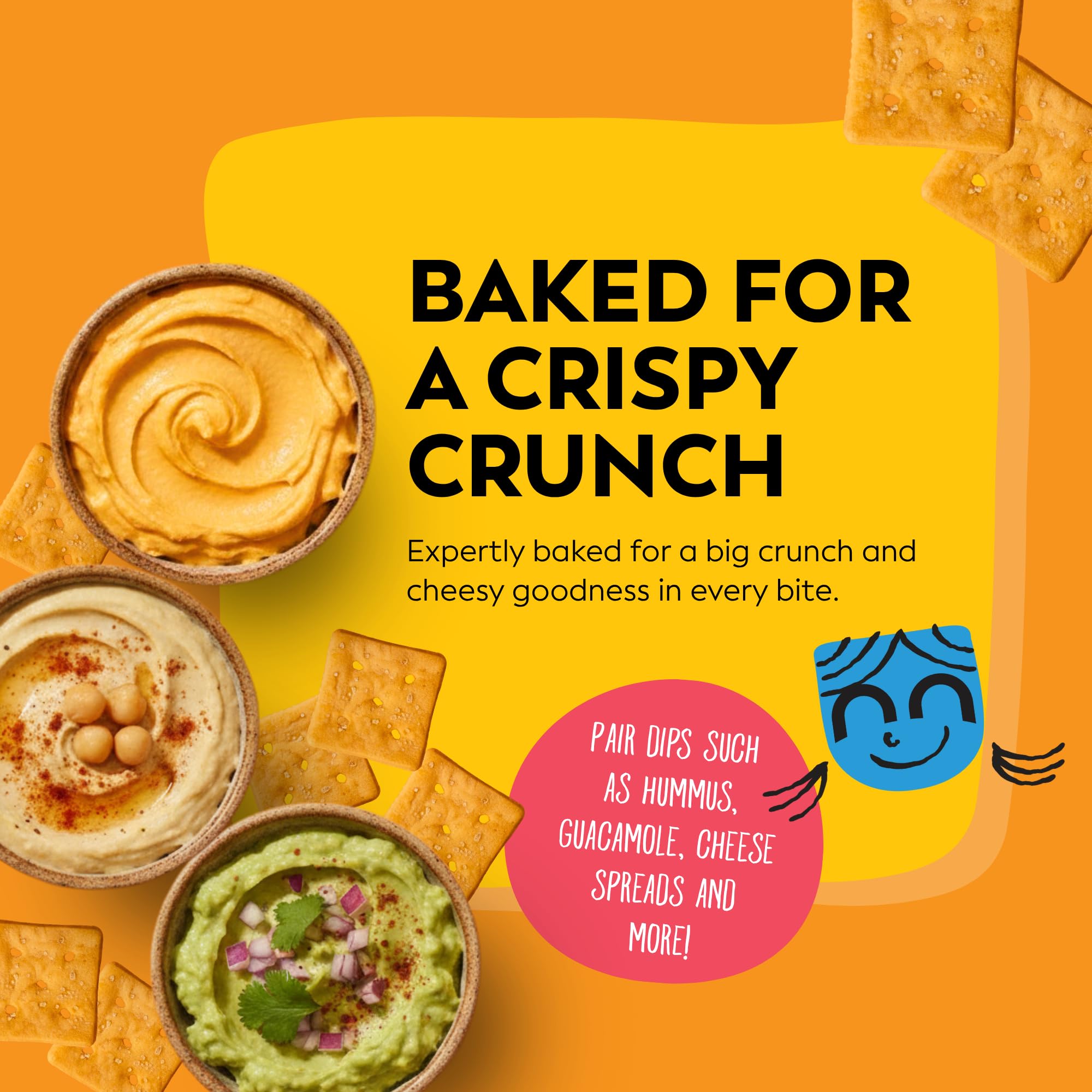 Sunnie open bag revealing crunchy cheddar squares for ready-to-eat snacking