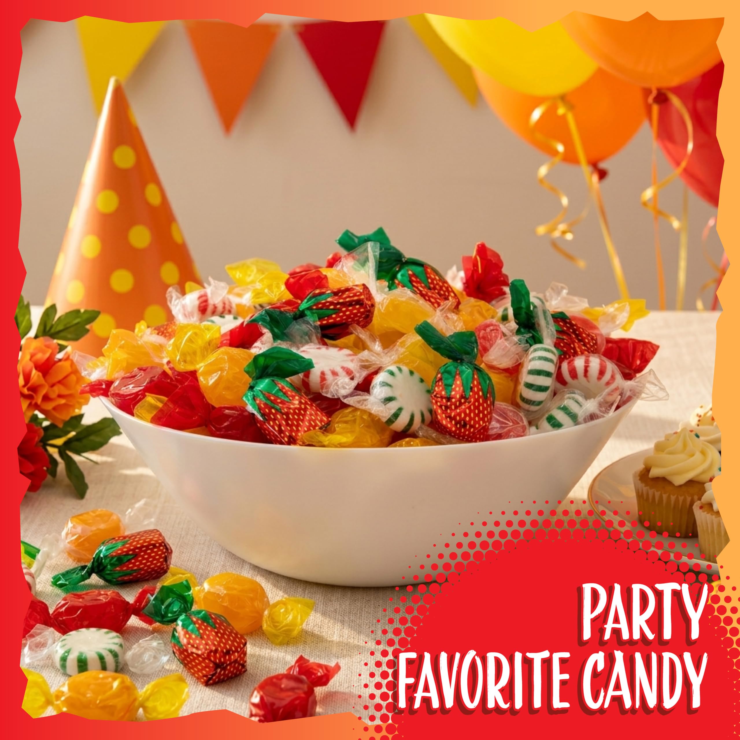 SUNNY ISLAND assorted fruit-filled candies close-up, colorful crowd-pleasing look