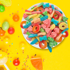 SUNNY ISLAND assorted shapes top-down view showing colorful variety