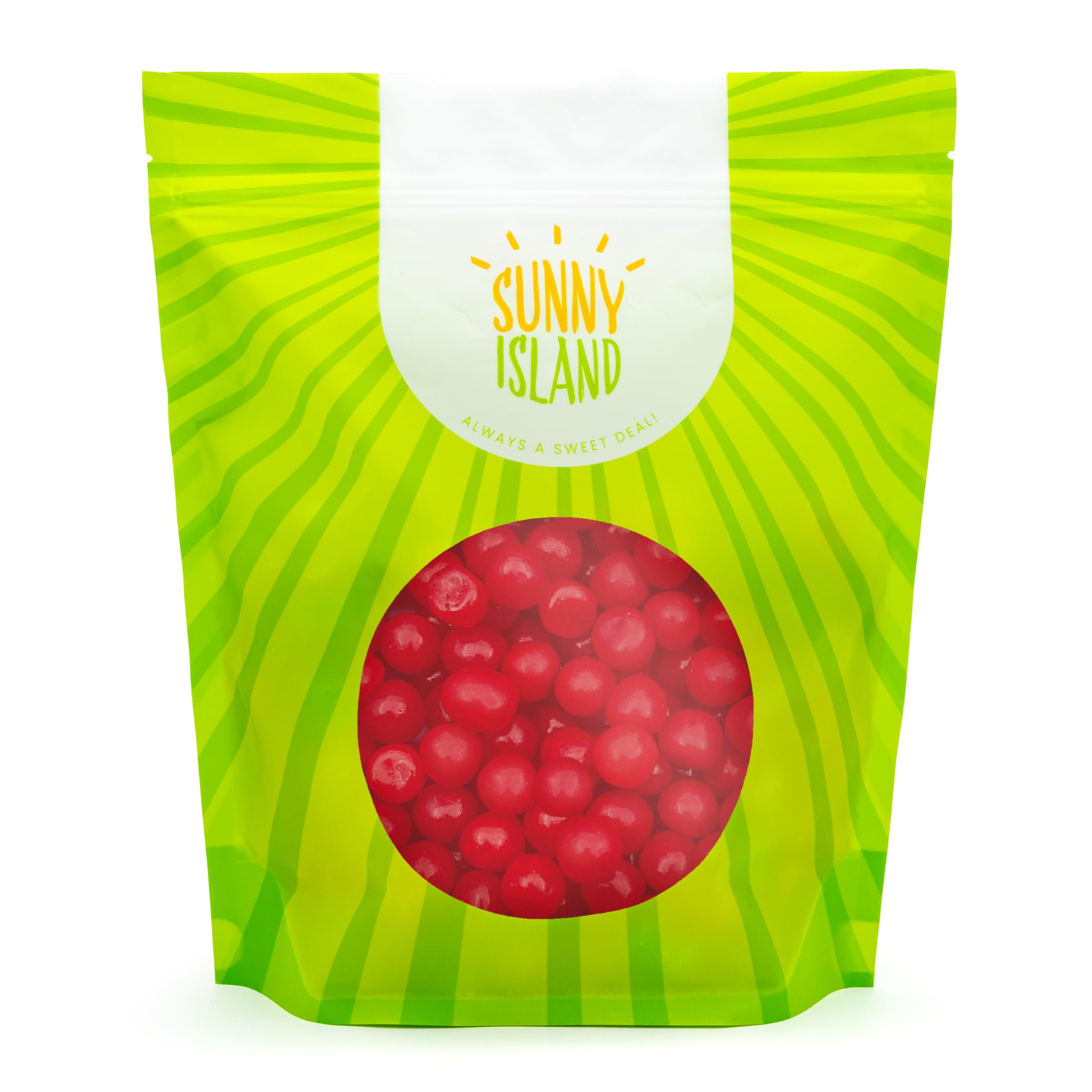 SUNNY ISLAND Cherry Sours packed into favor bags for party distribution