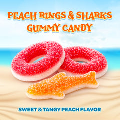 SUNNY ISLAND close-up of gummy shark shape demonstrating playful detail