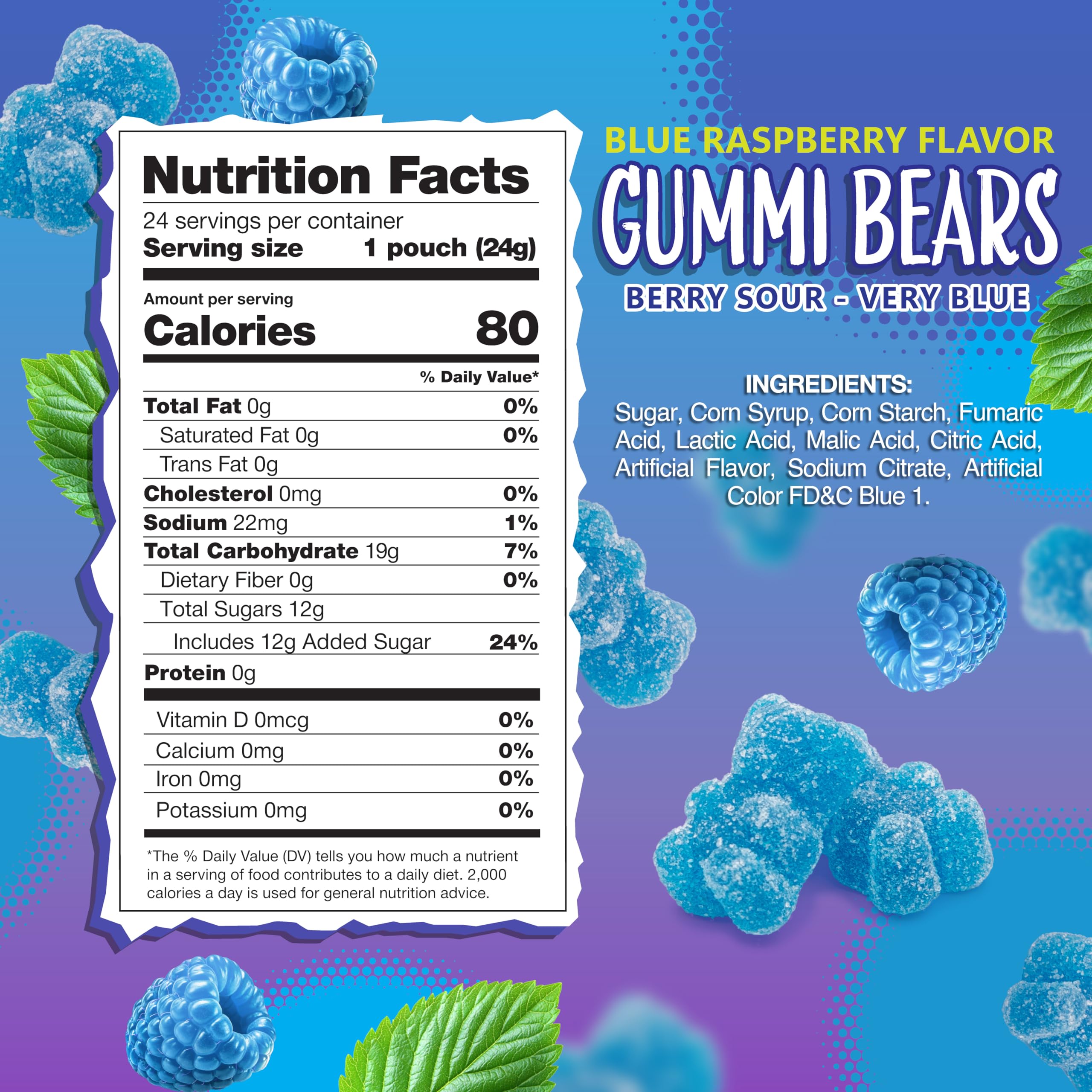 SUNNY ISLAND close-up of sour sugar coated bears, highlighting tangy texture