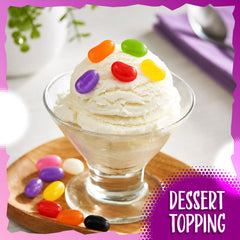 SUNNY ISLAND jelly beans decorating a cupcake adding colorful accents and dessert presentation benefits