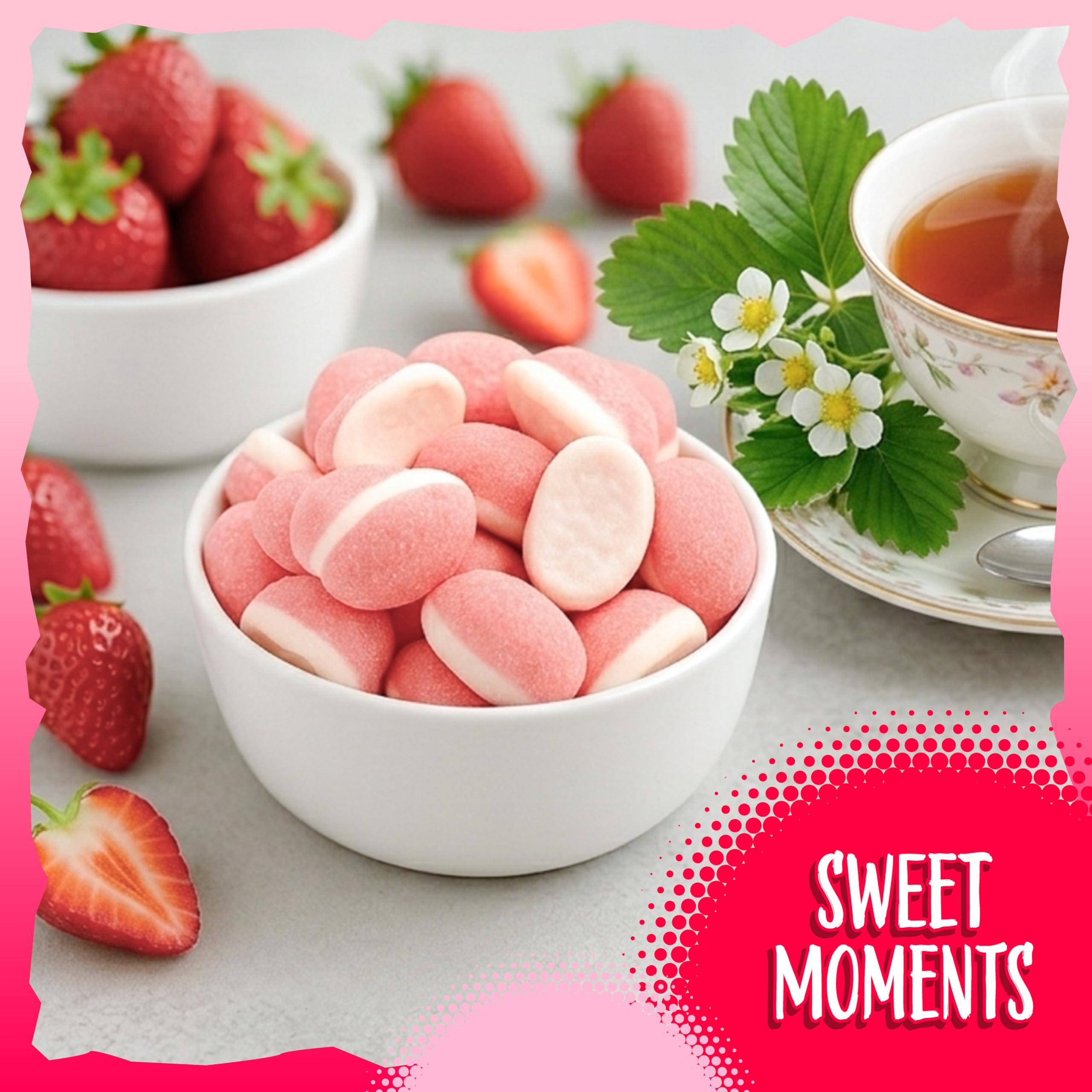 SUNNY ISLAND pink puffy candies topping cupcake for decorative party benefit