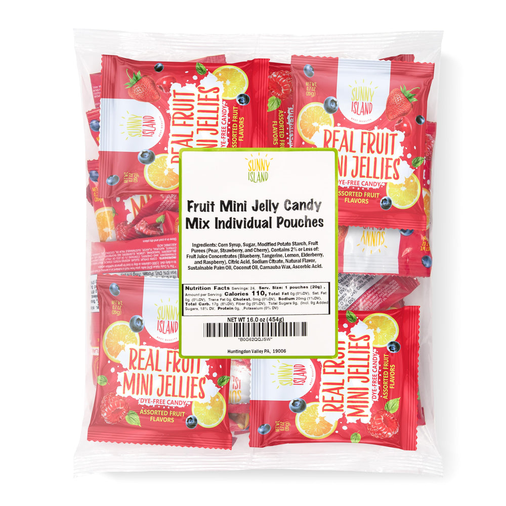SUNNY ISLAND gummies in a casual snack scene for packing lunches and sharing with friends