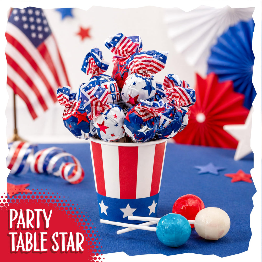 SUNNY ISLAND bowl display at a party adding patriotic color to table