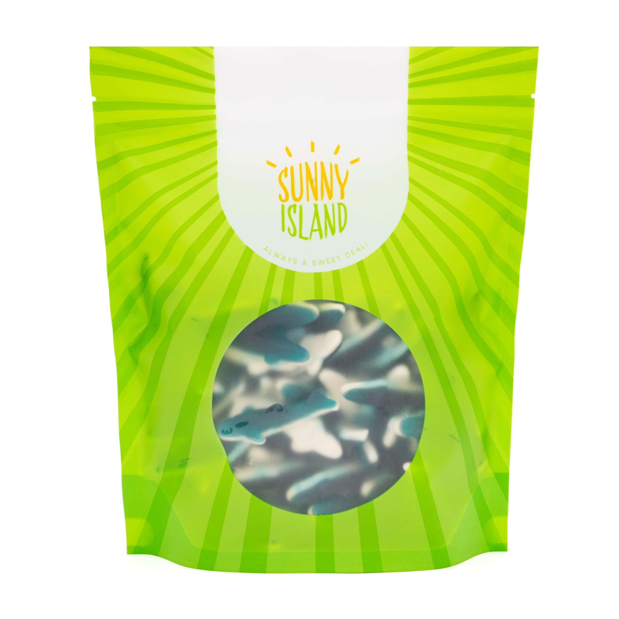 SUNNY ISLAND candy table with gummies, creates eye-catching party centerpiece