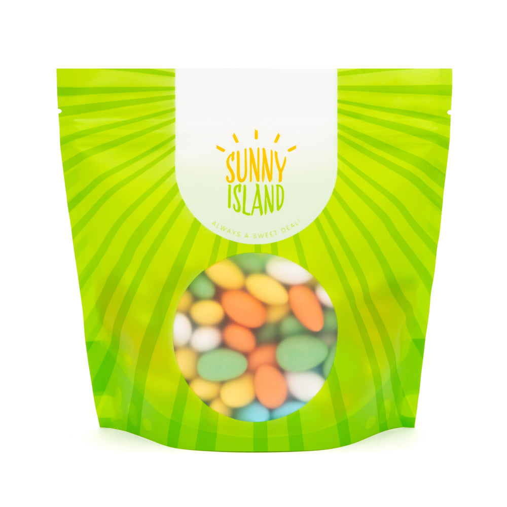SUNNY ISLAND size comparison with hand showing portion and practical quantity