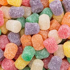 SUNNY ISLAND front packaging showing 2 lb bag and colorful gum drops for parties