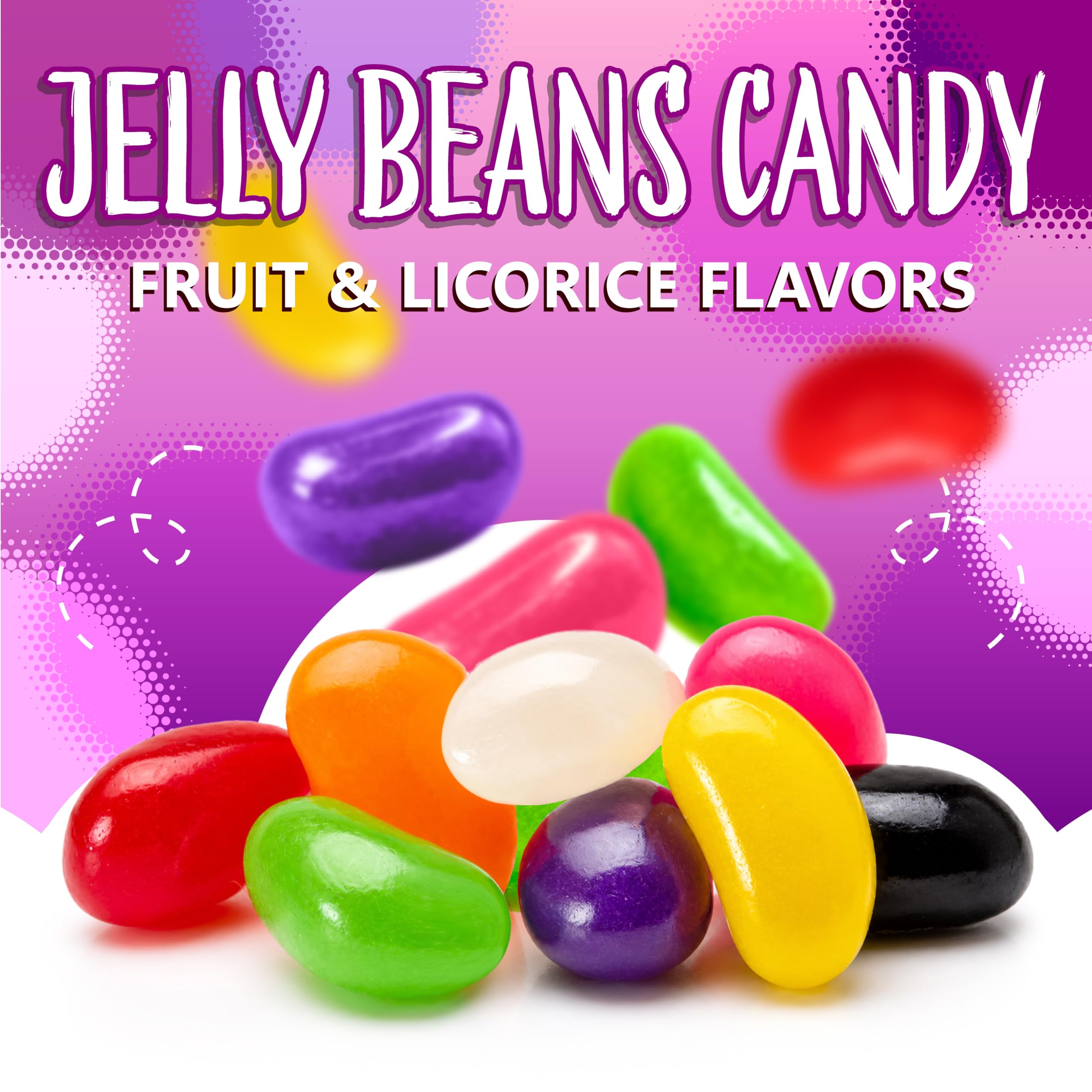 SUNNY ISLAND spoonful of jelly beans being served to show portioning and easy sharing benefits