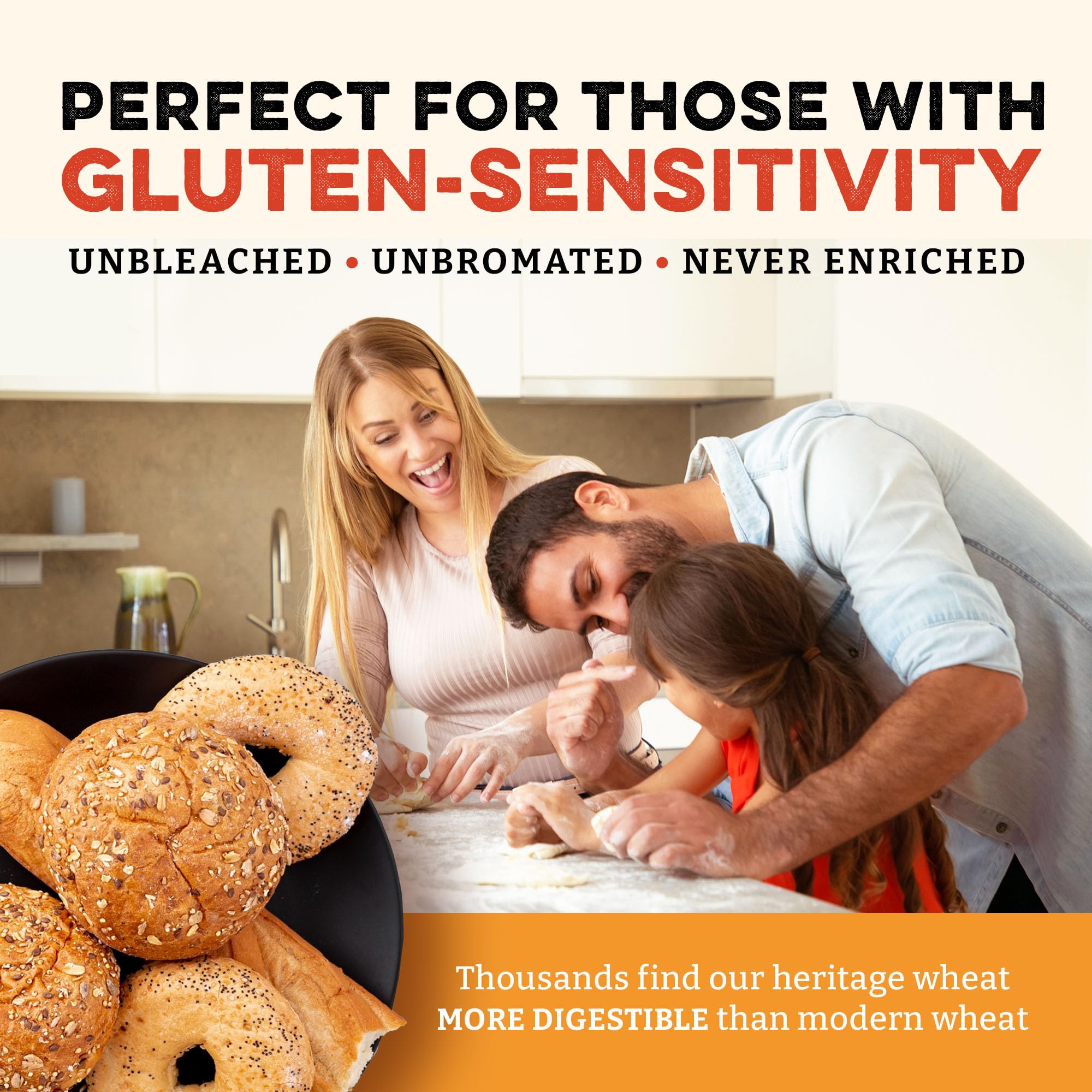 Sunrise Flour Mill hands kneading dough showing strong gluten development