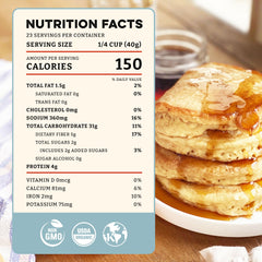Sunrise Flour Mill pancakes stacked on plate showing fluffy, airy result