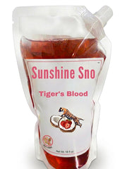 Sunshine Sno spouch front view showing organic Tiger's Blood and family-friendly appeal