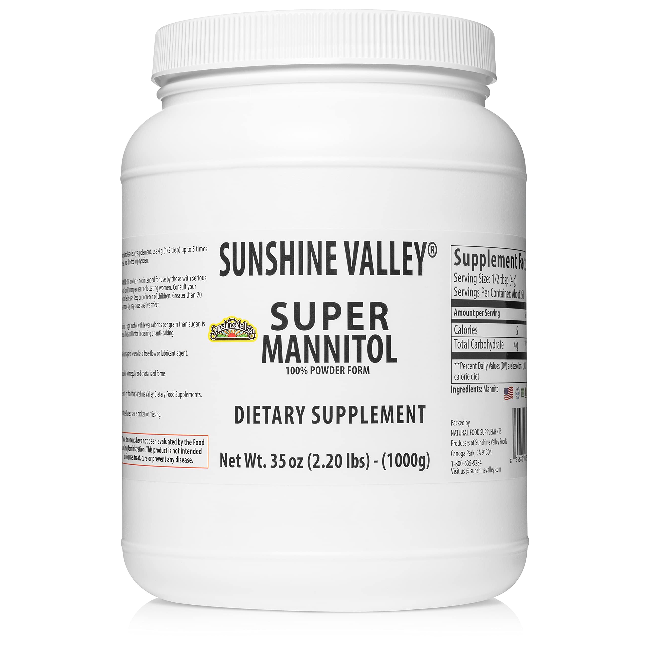 Sunshine Valley front pouch showing label and 35 oz size for pantry storage benefit