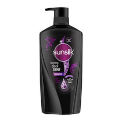 Sunsilk front packaging showing 650ml bottle and bold black shine benefit