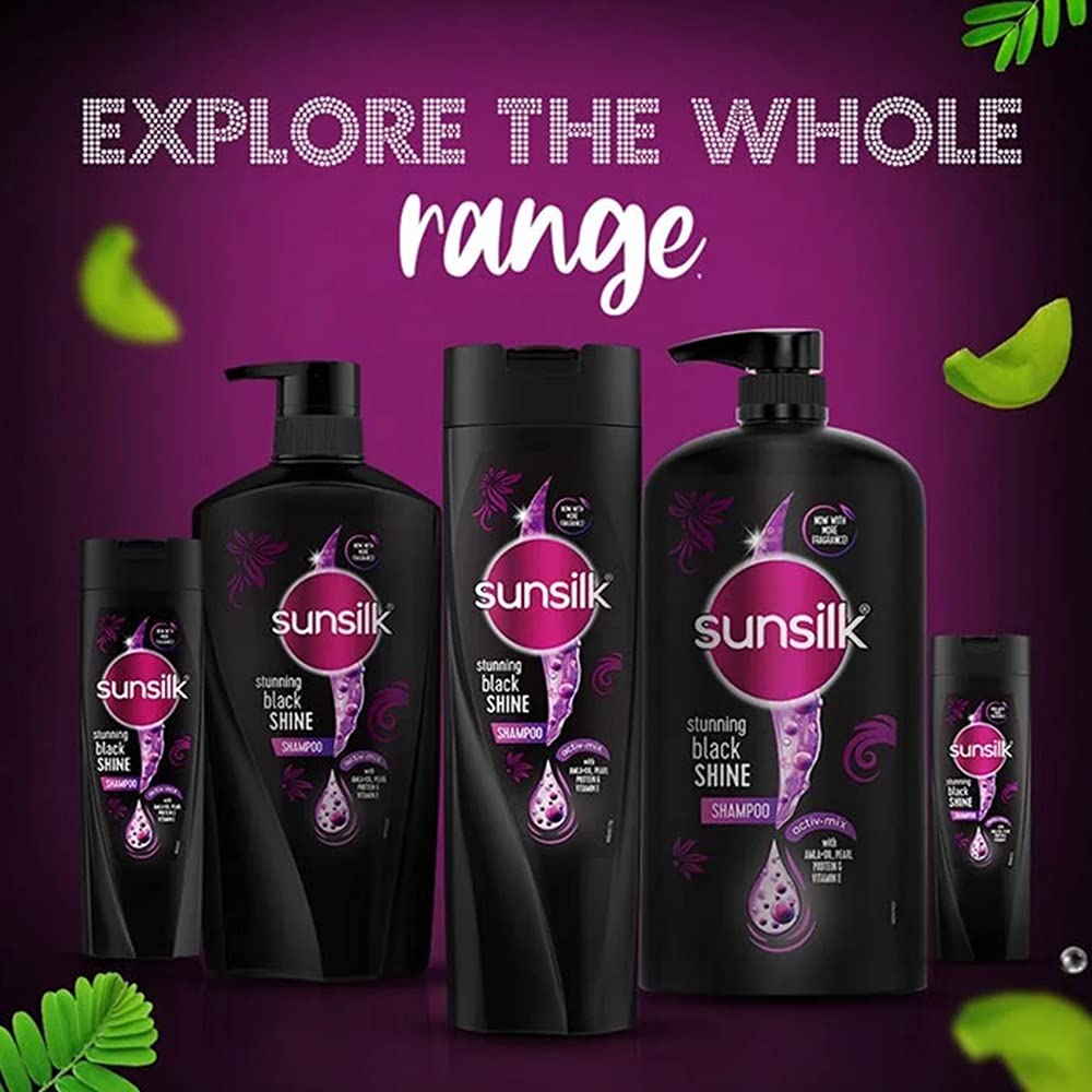 Sunsilk bottle staged on bathroom shelf for everyday styling convenience