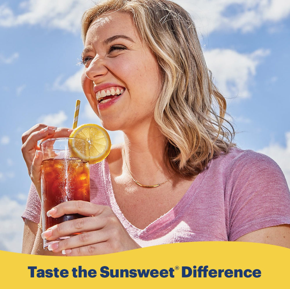 Morning breakfast scene with Sunsweet can beside bowl, promoting easy daily use