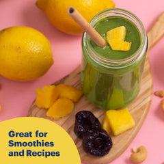 Sunsweet poured into glass with rich color, illustrating smooth pour and natural sweetness