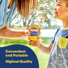 Sunsweet can held in hand showing compact 7.5 oz size and portability