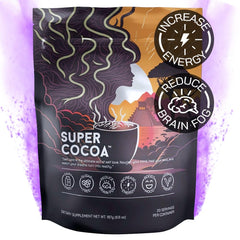 Super Cocoa front packaging showing label and benefits