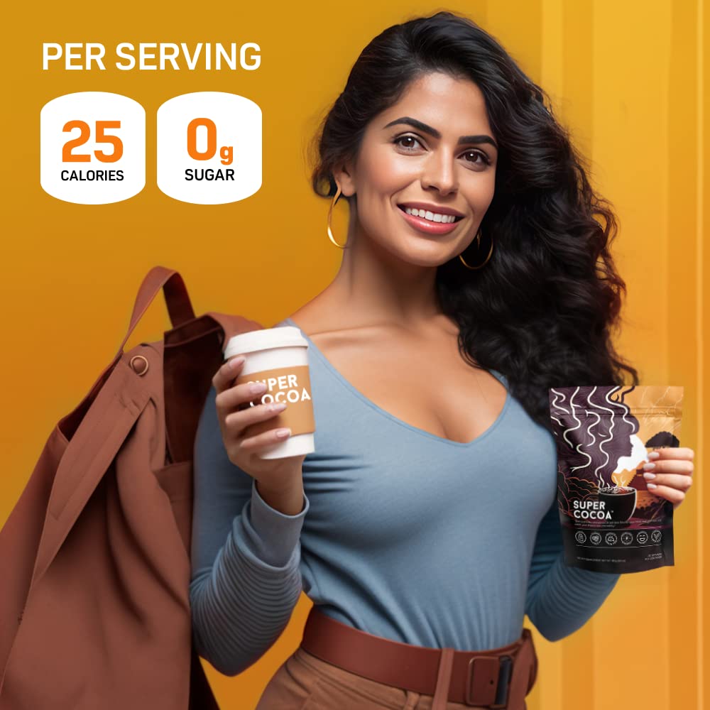 Super Cocoa served with almond milk illustrating dairy-free option