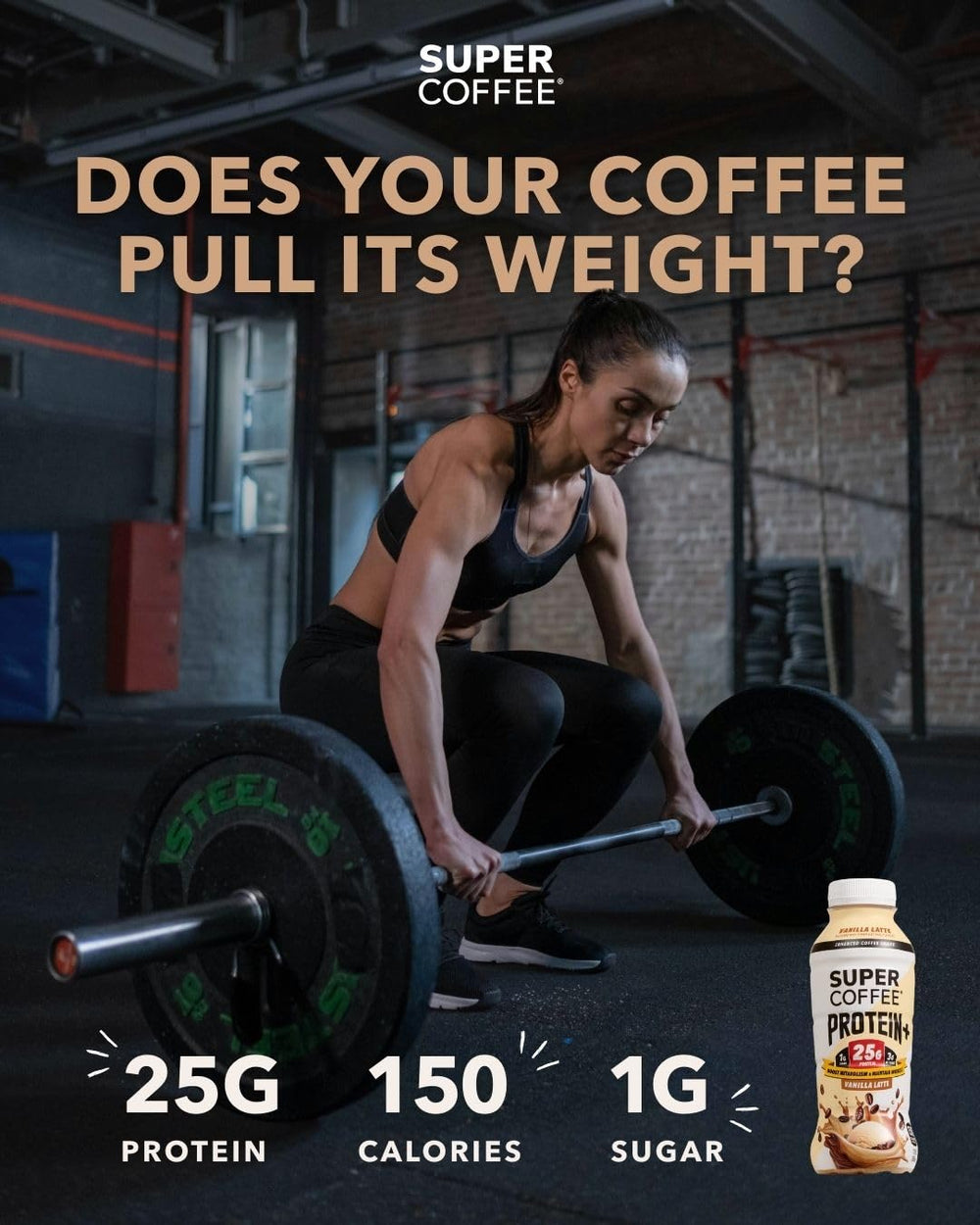 SUPER COFFEE can next to ruler for size comparison and portability clarity