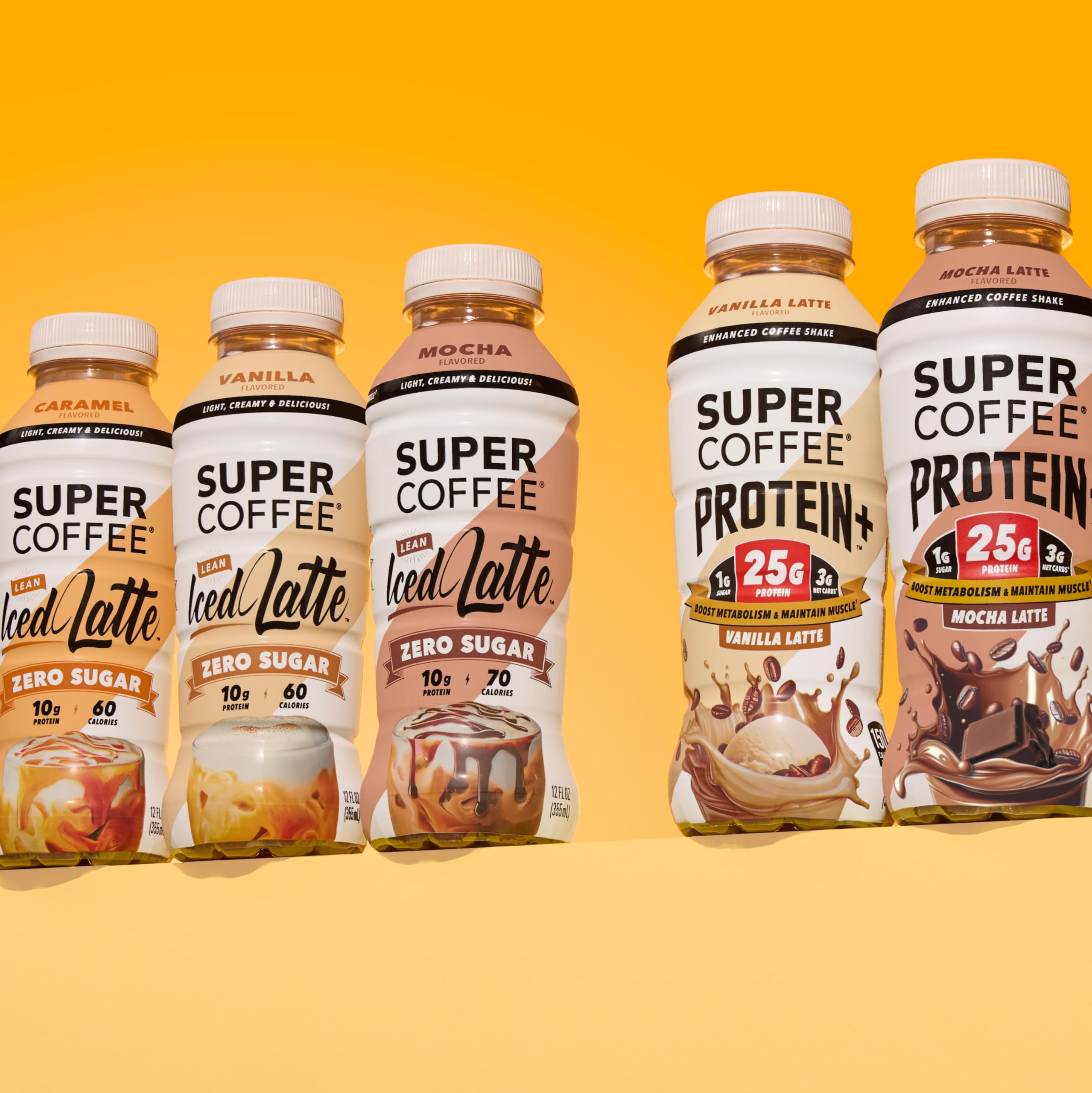 SUPER COFFEE vanilla held in hand demonstrating 11oz travel-friendly size