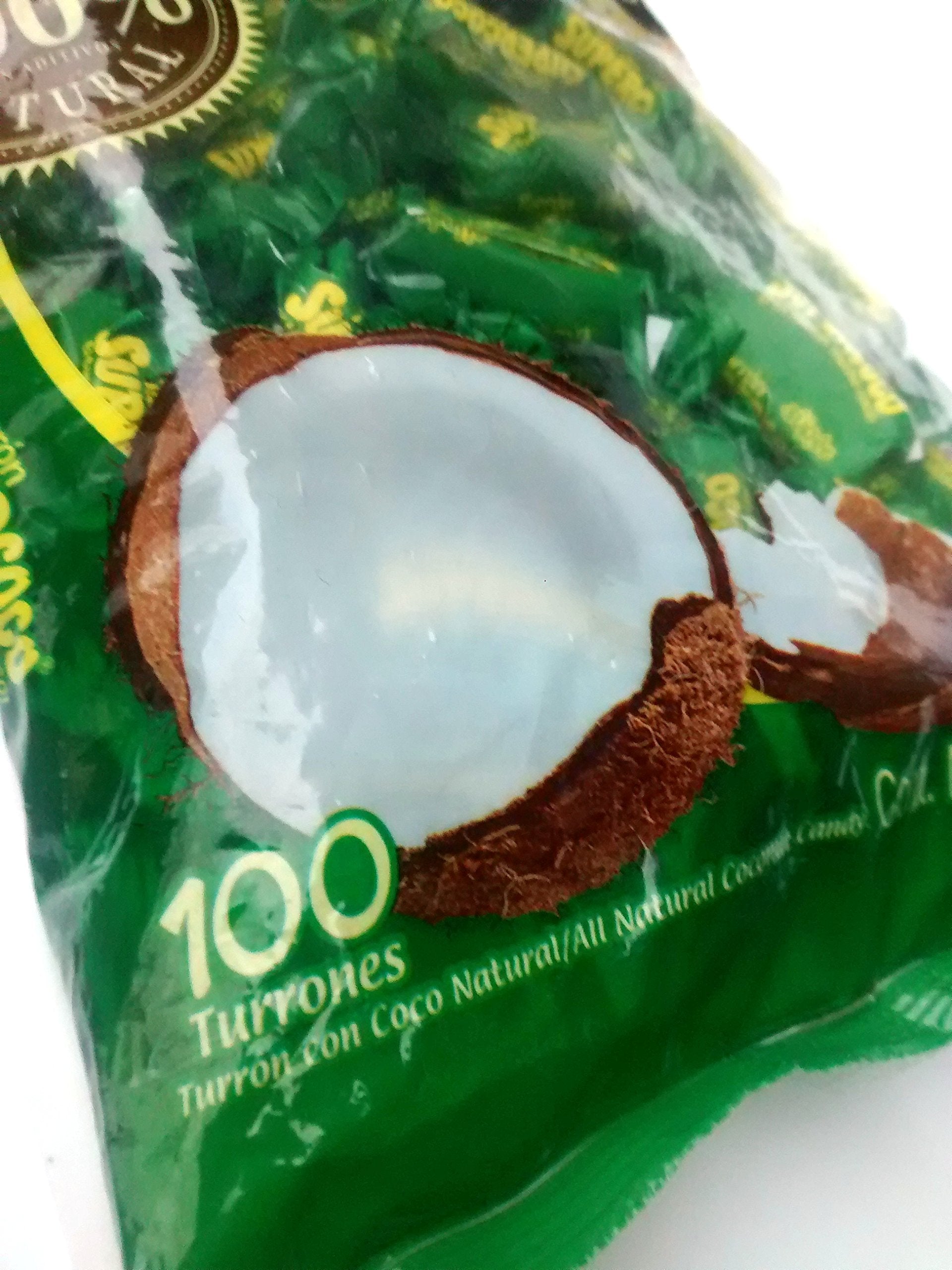 Super Supercoco close-up texture of hard coconut candy highlighting natural ingredients