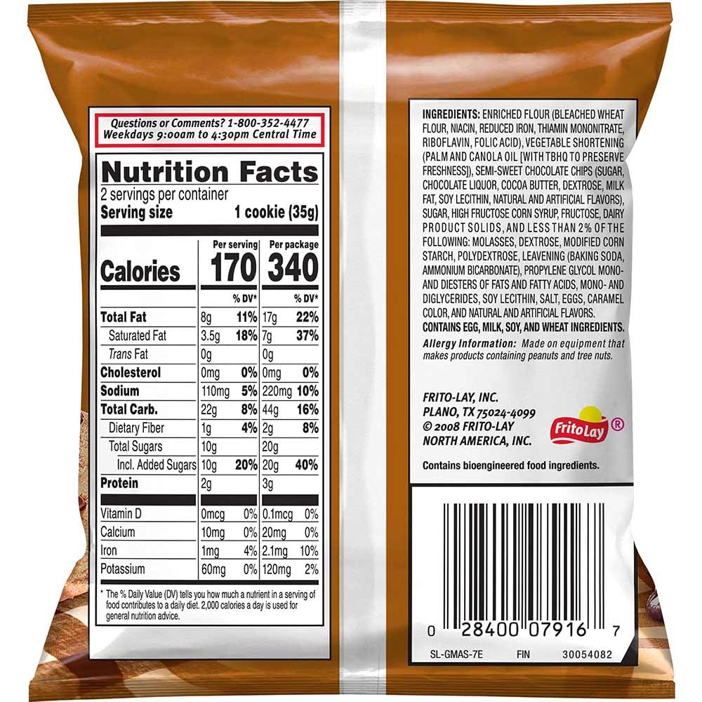 SUPERDEALS cookie bag held in hand to show 2.5 oz size and convenient portioning