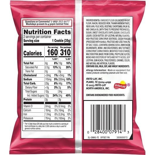SUPERDEALS cookie in hand to show size and portion of a 2.50 oz bag for easy snacking
