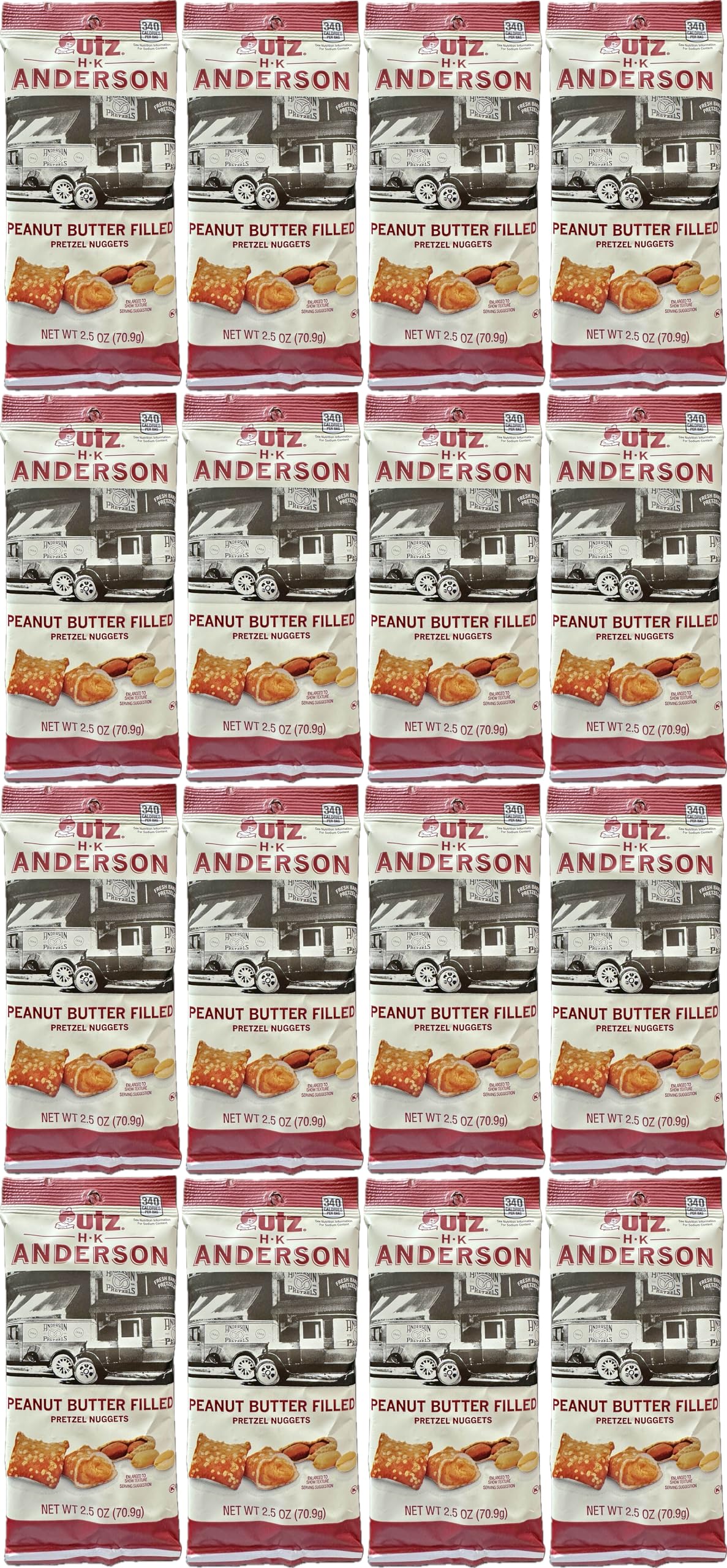 SUPERDEALS front packaging of HK Anderson pretzel nuggets showing branding and packcount, convenient for gifting