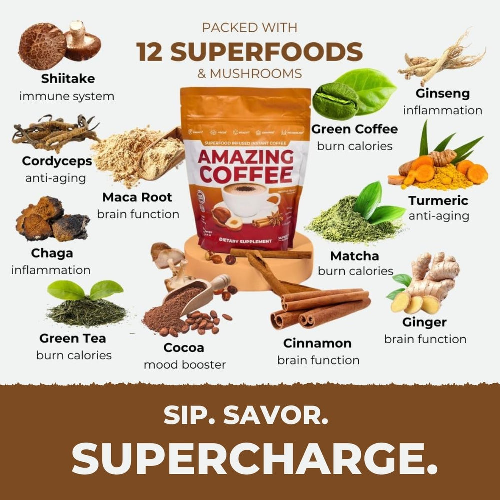 SUPERFOODS COMPANY iced beverage in a glass showing refreshing versatility