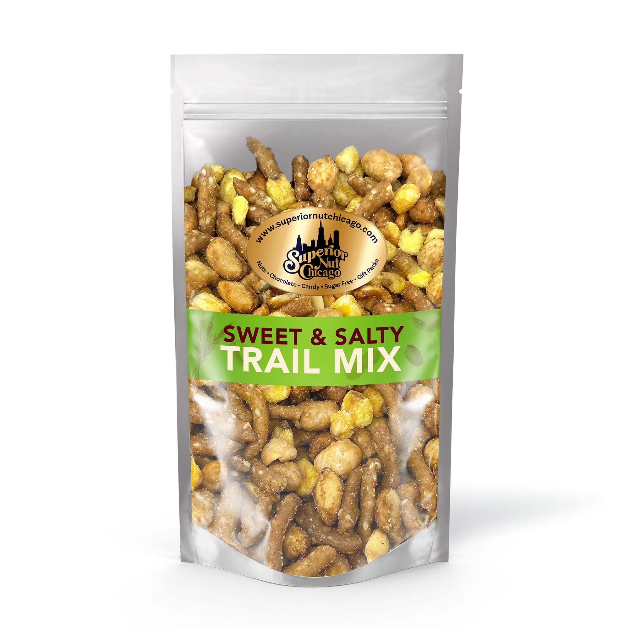Superior Nut Chicago front packaging showing bag and branding benefits freshness