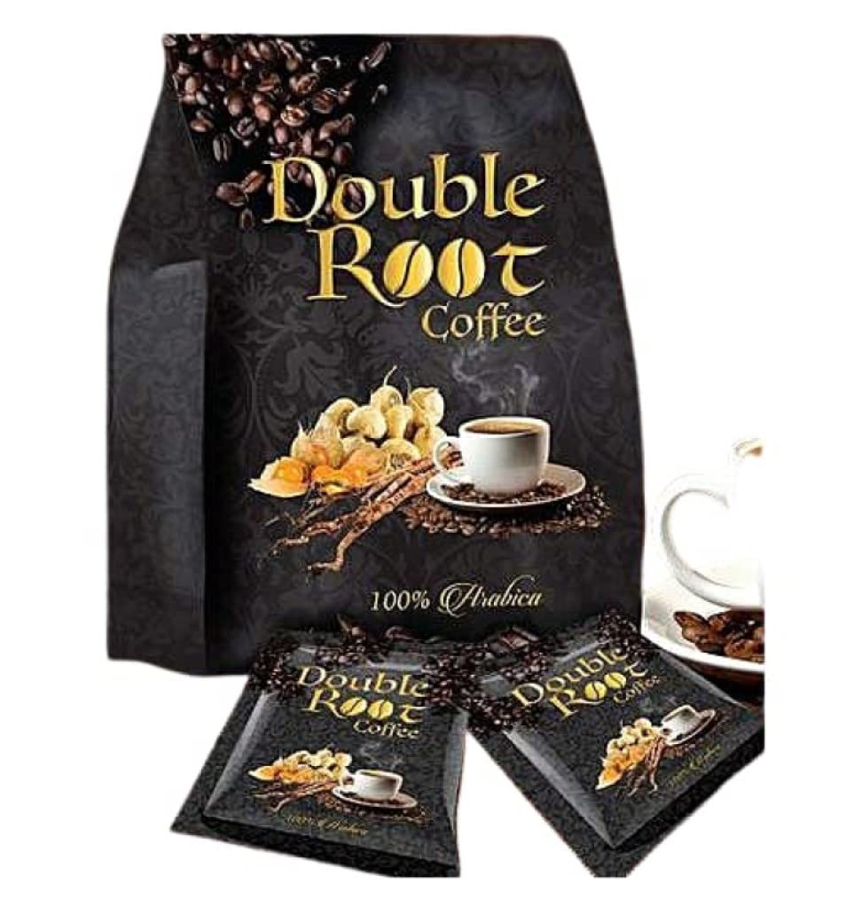 Generic Superlife Double Root Coffee front packaging showing six sachets and convenience