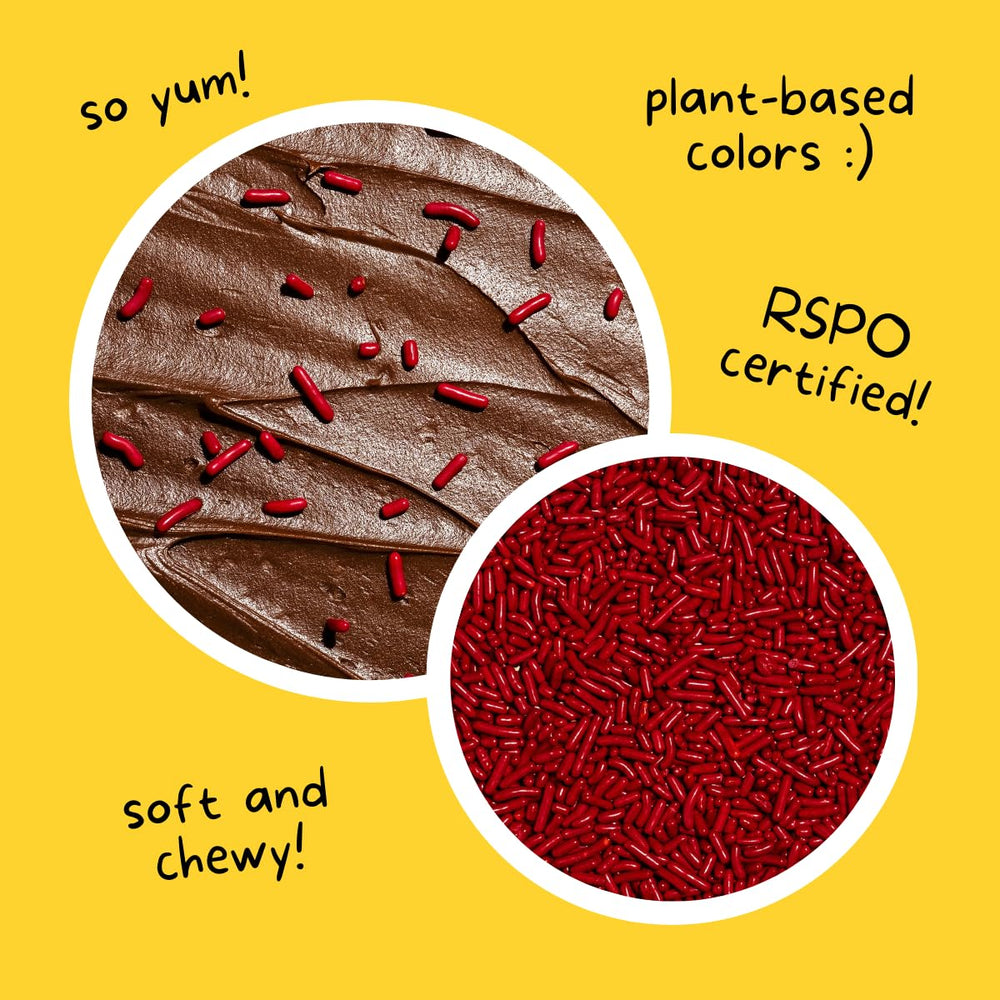 Supernatural close-up of sprinkle texture highlighting plant-based color and uniform shape benefit