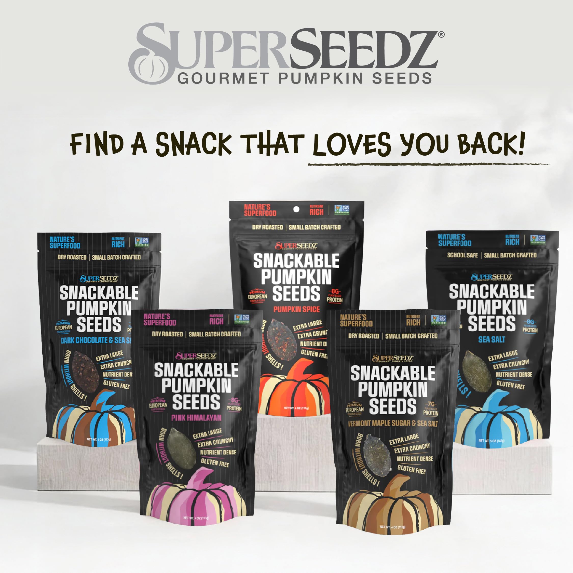 SuperSeedz 5oz bag beside everyday items for size and portion clarity