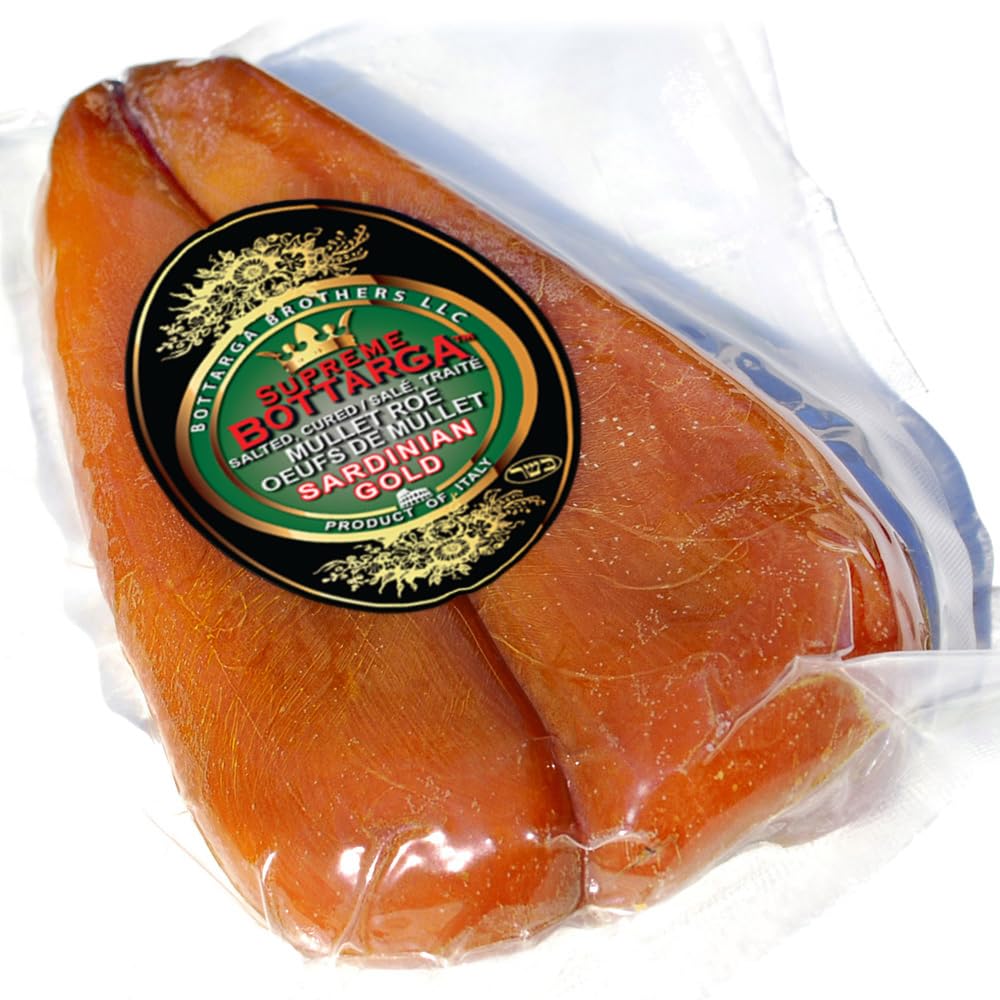 Supreme Bottarga front packaging showing premium imported product benefit